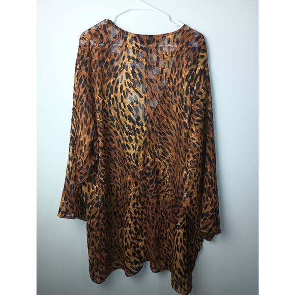 Vintage Solange Satin Polyester Animal Print Cheetah Robe Women Size 22/28 - Picture 5 of 5
